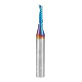 Amana Tool Spektra Coated Solid Carbide CNC Spiral Single O-Flute Router Bit, 51411-K, 1/8 D x 1/2...