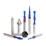 Amana Tool Spektra Coated Solid Carbide CNC V-Groove, Point Roundover, and Multi-Purpose Router Bit...