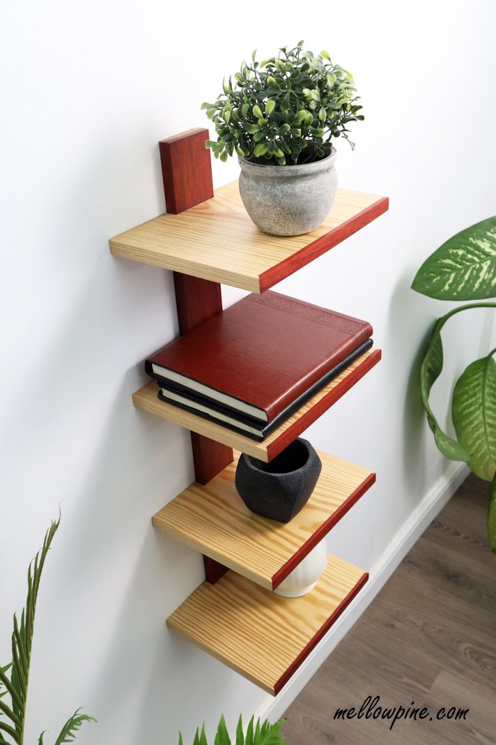 DIY Vertical Spine Column Bookshelf MellowPine