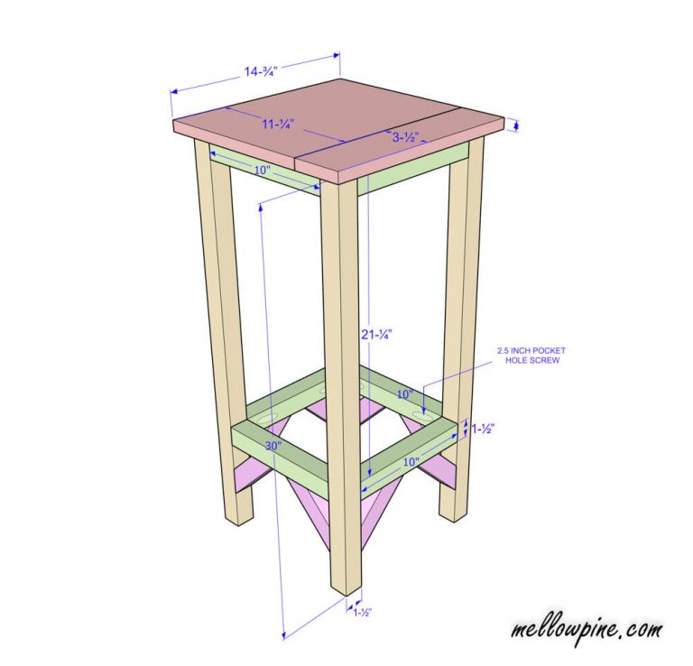 Homemade Bar Stool DIY MellowPine
